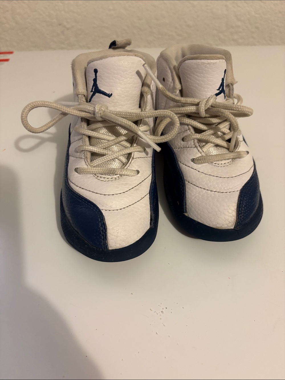 Jordan Kids White and Navy Low-Top Sneakers